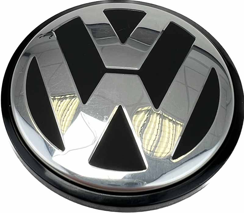 VW Radnabenkappe in satinschwarz/chromglanz mit Logo - 3B7601171  XRW