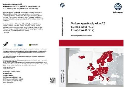 VW SD-Karte für Navigation, Europa West V12, RNS 315 - 3AA051866BE
